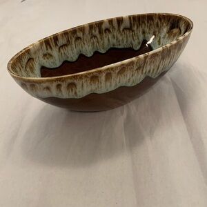 VTG Canonsburg Ironstone Brown Drip Gravy Boat, Bowl. Rare. Excellent condition.